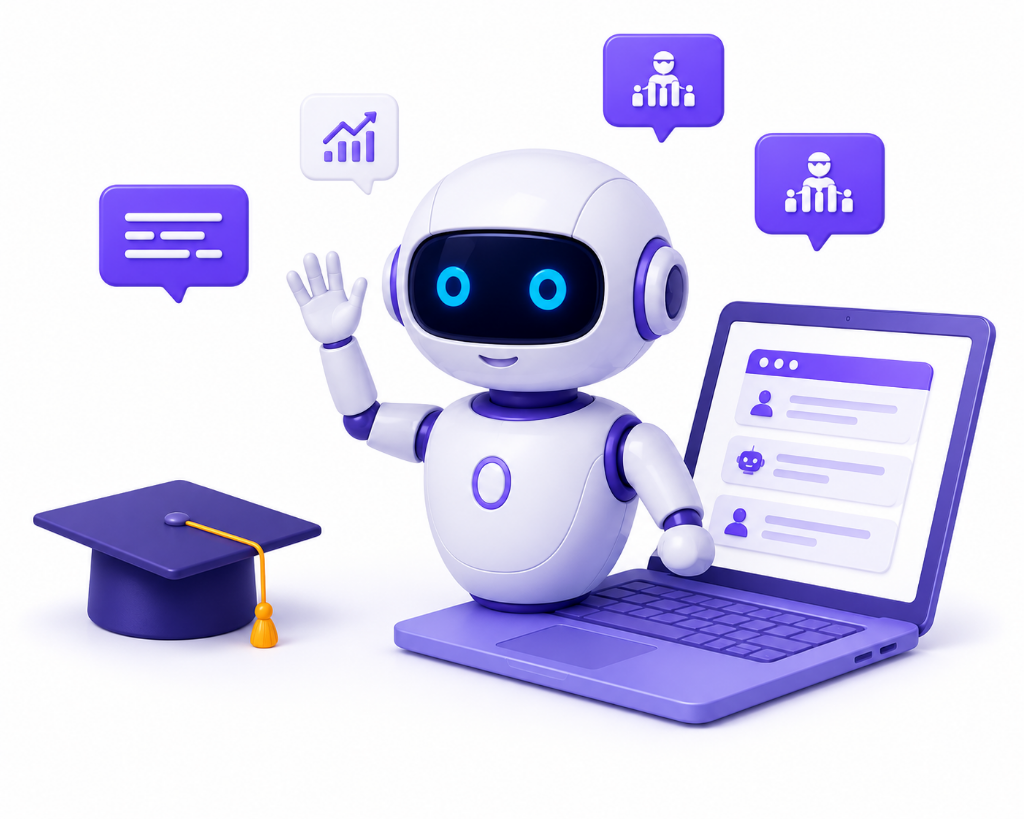 Admission helper robot illustration